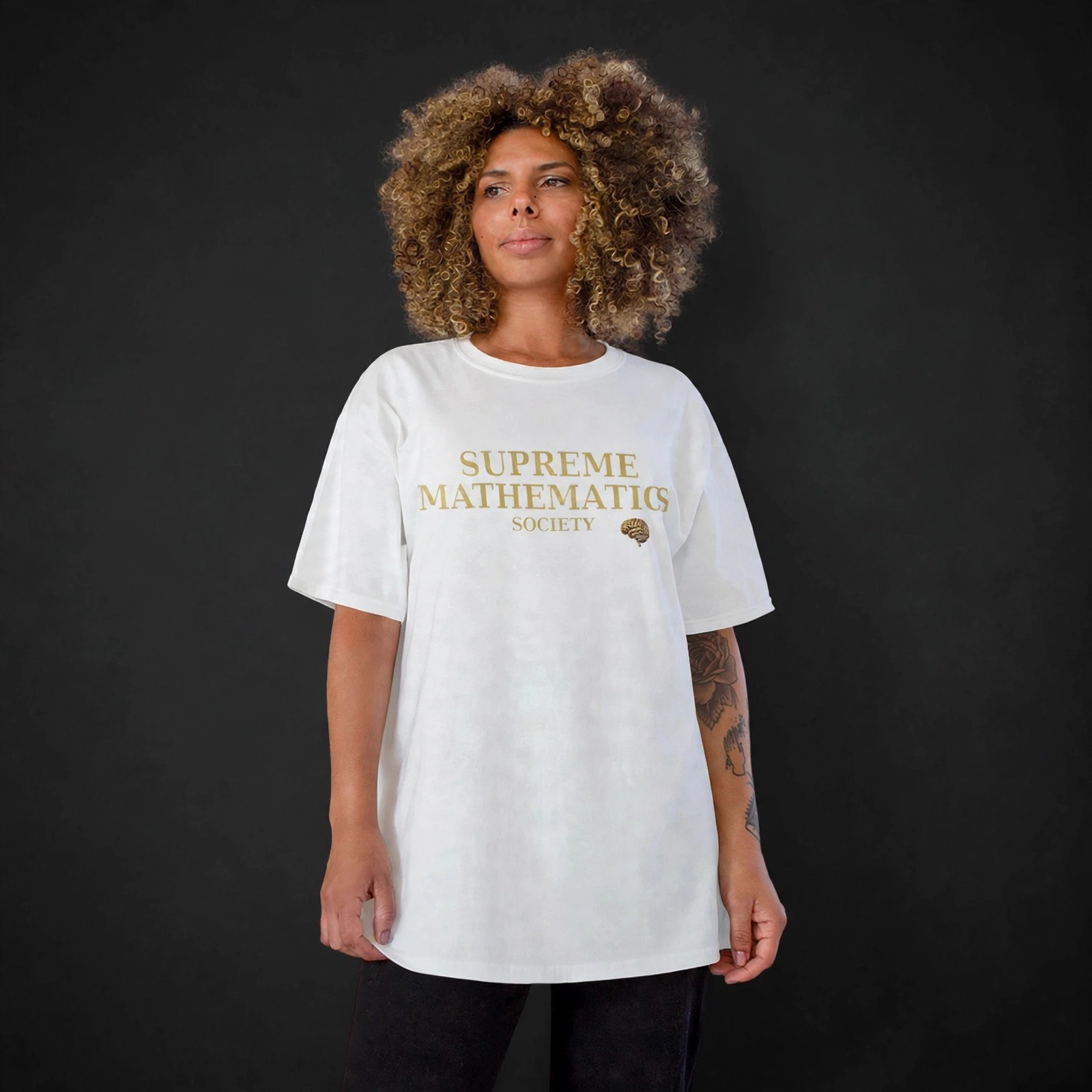 Supreme Mathematics Society Champion Tee White - Angle 3