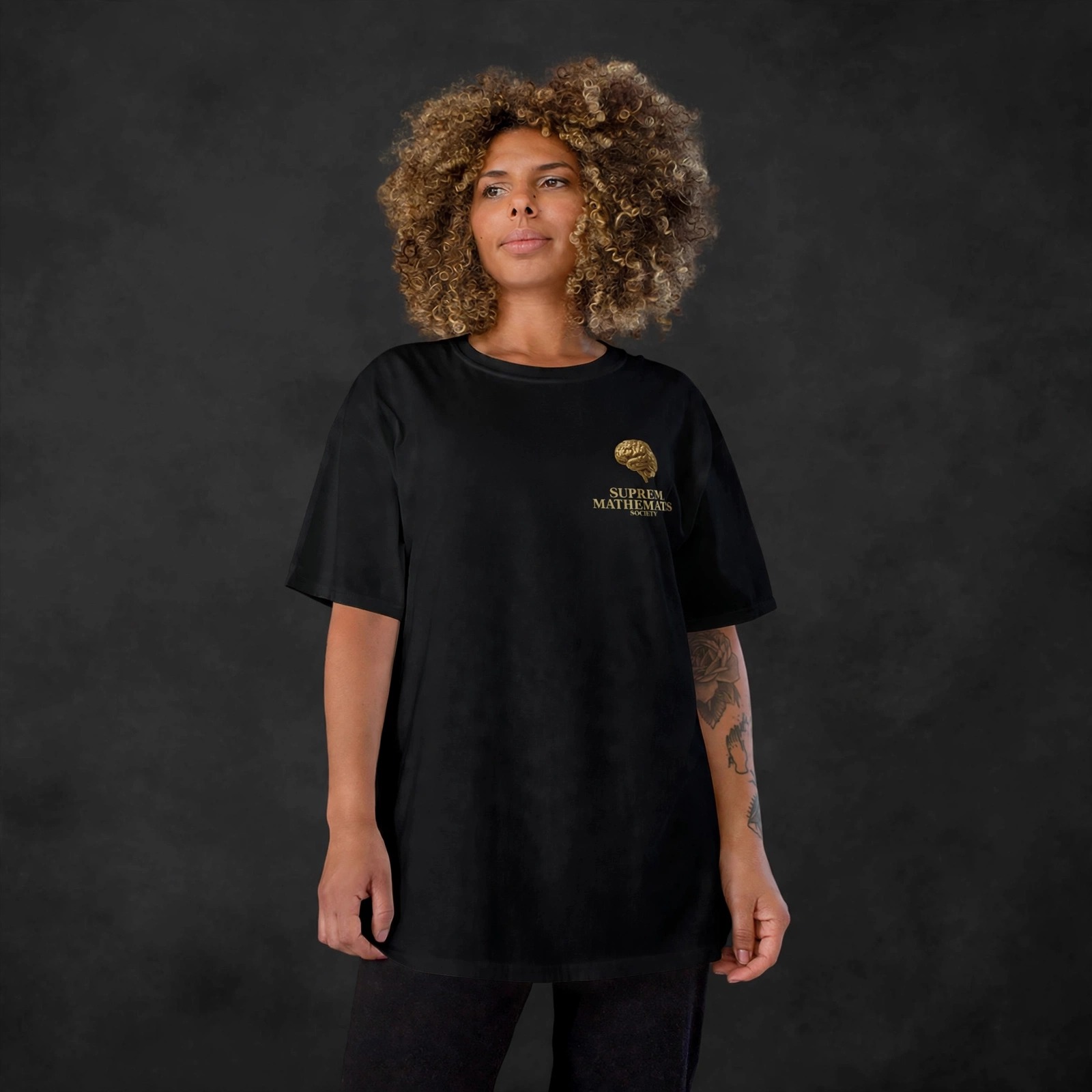 Supreme Mathematics Society champion Tee 2 Black - Angle 3